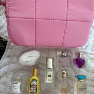 Brand new 8 mini luxury perfumes with pink pouch